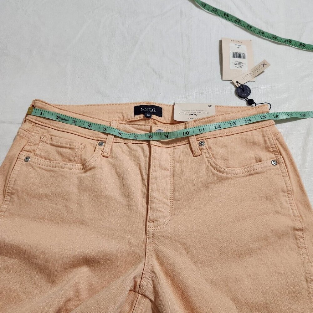 NYDJ Chloe Capri crop stretch Jeans Women's Size 8P Melon Side Slits NWT ---7 - Picture 5 of 11